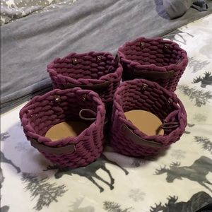Set of 4 Purple Woven Baskets